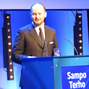 MEP Sampo Terho Finlandia-talon tapahtumassa 29.3.2014.
